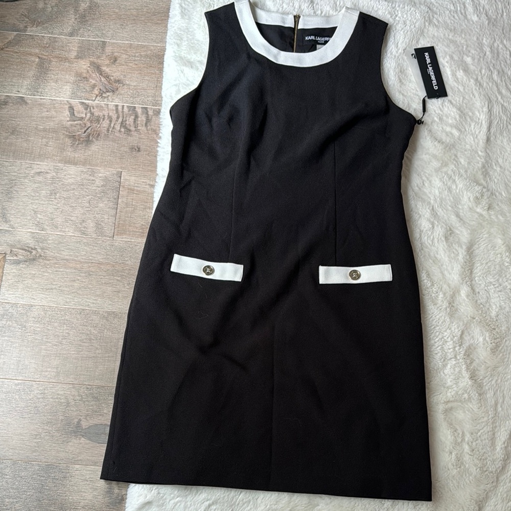 Black and White Sleeveless Dress